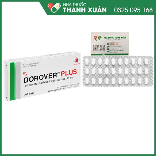 Dorover plus - Thuốc điều trị tăng huyết áp Hộp 1 vỉ x 30 viên